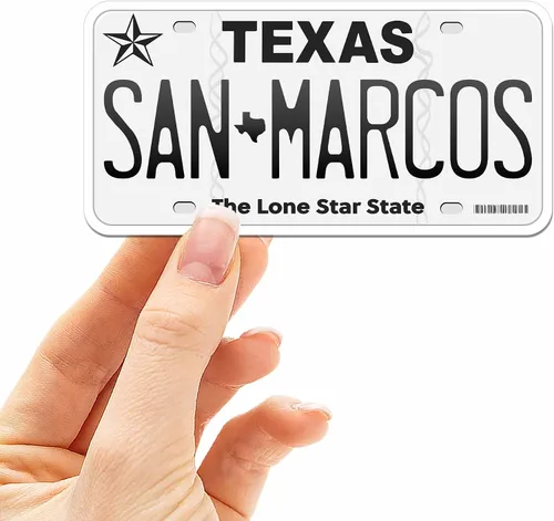 Vista 44 de Calcomanía para placa de matrícula de Texas, elige entre más de 50 ciudades de TX, calcomanía para parachoques de Texas para automóvil, calcomanías
