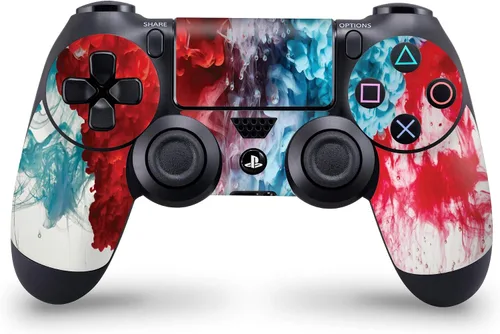 Vista 5 de giZmoZ n gadgetZ Pegatina Vinal para consola PS4 con diseño de explosión de color + 2 fundas de controlador