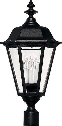 Vista 8 de Manor House Collection Traditional One/Three Light - Poste para exteriores, montaje en muelle, color negro
