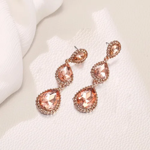 Vista 73 de EleQueen Pendientes de cristal austriaco en tono dorado para mujer, forma de pera de 2.5 pulgadas, color esmeralda