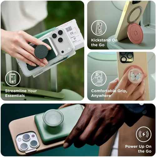 Vista 7 de PopSockets Agarre adhesivo para teléfono, soporte - tejido de carbonita