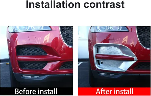 Vista 2 de YIWANG ABS cromo delantero niebla luz cubierta cubierta Trim 4 unids para Jaguar F-Pace X761 (plata mate)