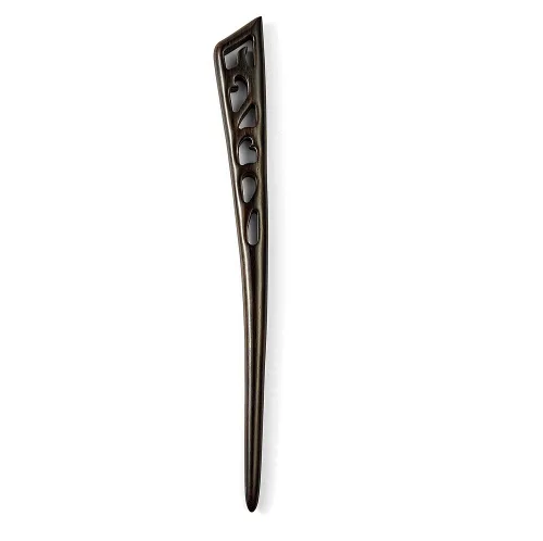 Vista 8 de Palillos clásicos hechos a mano tallados para el cabello, sándalo negro natural (ébano), palillos para peinar, accesorio para hacer updo, 7 pulgadas