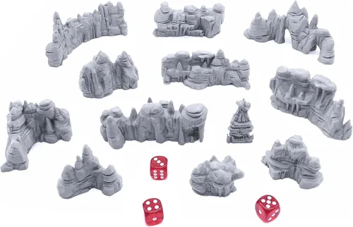 Vista 2 de EnderToys Muros de gruta baja - Paisaje de terreno DND para miniaturas de mesa de 1.102 in Wargame