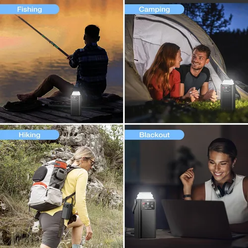 Vista 7 de Estación de Energía Portátil 99Wh 27000mAh Cargador Portátil Banco de Energía con Luz de Camping 22.5W Carga Rápida QC 3.0 PD Cables Integrados