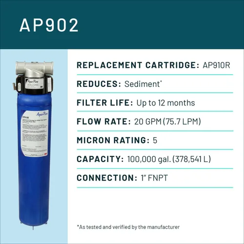 Vista 2 de Aqua-Pure AP902 Sistema de filtro de agua sanitario de cambio rápido para toda la casa, reduce los sedimentos, resistente, 100,000 galones