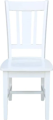 Vista 4 de International Concepts - Juego de dos sillas de comedor San Remo Splatback, color blanco