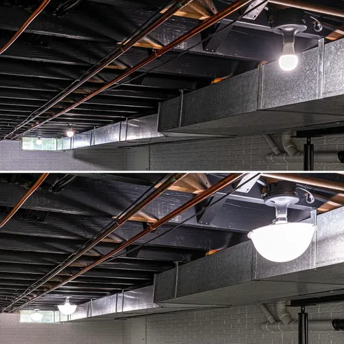 Vista 7 de Cubierta de lámpara de techo EZ Shade - Ayuda a cubrir bombillas expuestas en el techo - 1 paquete
