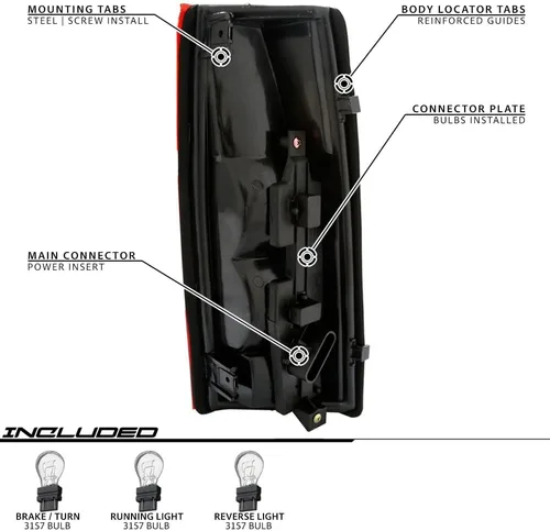 Vista 9 de EPIC LIGHTING Juego de luces traseras de repuesto compatibles con Chevrolet 92-00 Blazer [combo de 4 piezas] 9200BLZ04PC