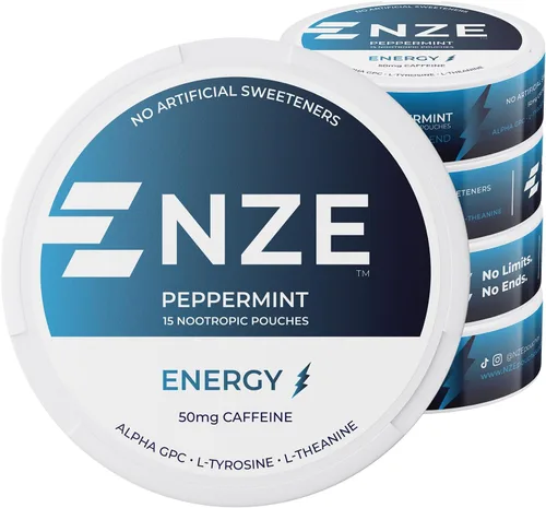 Vista 11 de NZE Bolsas nootrópicas de cafeína (canela), bolsas energéticas con 50 mg de cafeína, Alpha GPC, L-tirosina y L-teanina sin azúcar ni edulcorantes