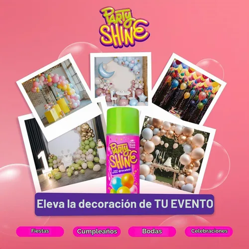 Vista 7 de Party Shine - Aerosol de silicona para globos de látex, aroma dulce de chicle, impermeable, fórmula antideslizante, brillo de globo, perfecto