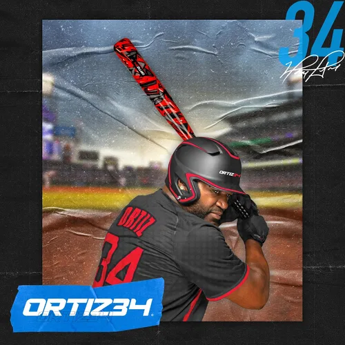 Vista 7 de Ortiz34 Juego de bate y pelota – Juego de bate y pelota de plástico de grafiti – David Ortiz juego de béisbol para el patio trasero para jóvenes