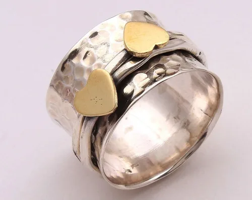 Vista 102 de Boho Spinner Ring, Mothers Day Gift, Silver 925 Women Ring, Sterling Silver 925 Ring, Fidget Spinner Ring,Women Silver Anxiety Ring