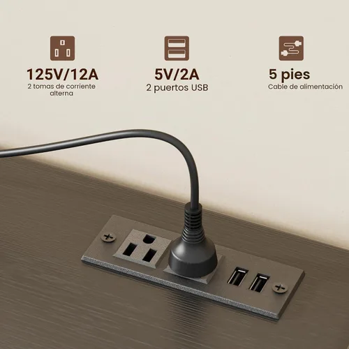 Vista 4 de Lulive Cómoda negra de 10 cajones para dormitorio, soporte de TV con toma de corriente, cómoda central de entretenimiento para TV de 55 pulgadas