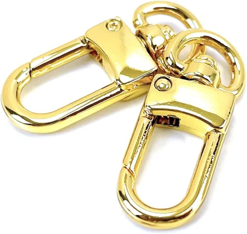 Vista 9 de 10 clips giratorios resistentes de oro antiguo, pequeños cierres de pinza de langosta para puerta de empuje, ganchos a presión, estilo arco