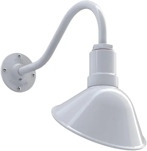 Vista 26 de Steel Lighting Co. Luz de Letrero de Tienda Venice para Pared de Acento de Restaurante al Aire Libre Cúpula de 9 pulgadas Brazo Recto de 6