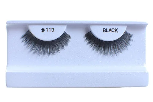 Vista 3 de 100 pares de pestañas postizas 100% cabello humano negro natural #412