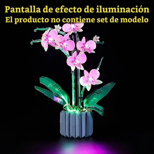 Vista 6 de GEAMENT - Kit de luces LED compatible con LEGO Orquídea, juego de iluminación para el modelo de construcción Creator 10311