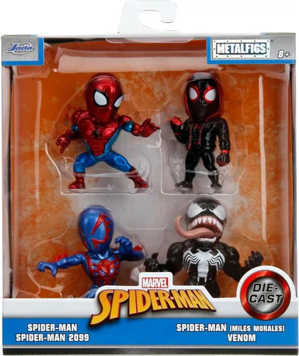 Vista 2 de Marvel Spider-Man - Figura fundida a presión de 2.5 pulgadas, paquete de 4
