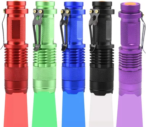 Vista 7 de Linterna ultravioleta ultravioleta ultravioleta de 395 nm, luz negra, LED de alta potencia de 3 modos de 10 yardas de largo alcance, linterna UV