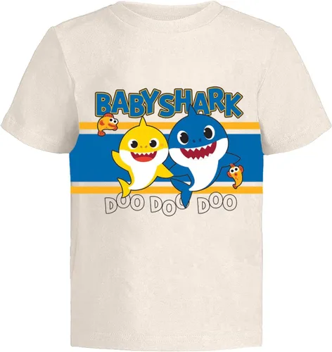 Vista 3 de Nickelodeon Baby Shark - Camiseta gráfica para niños pequeños (paquete de 3) con camiseta de personaje familiar de mamá y papá, trajes para niños