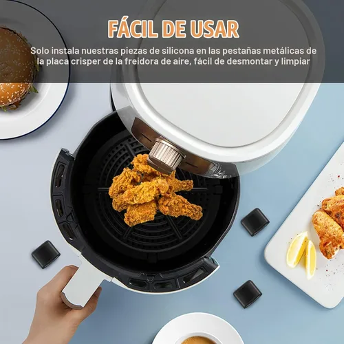 Vista 5 de GCQ Parachoques de goma para freidora de aire, 4 piezas de repuesto, puntas de goma, gomas de silicona, pestañas para pies, accesorios para Power