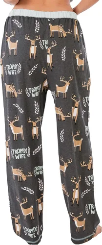 Vista 2 de Lazy One Pijamas para mujer lindos pantalones de pijama de alce y parte superior separados