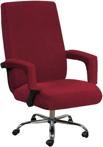 Vista 15 de Fundas de elastano para silla de oficina, fundas elásticas para silla de oficina de computadora, fundas giratorias a cuadros con cremalleras
