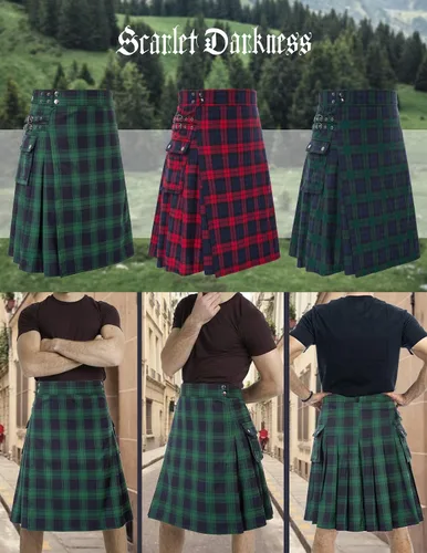 Vista 5 de Scottish - Kilt Traditional Highland Tartan Utility Kilt