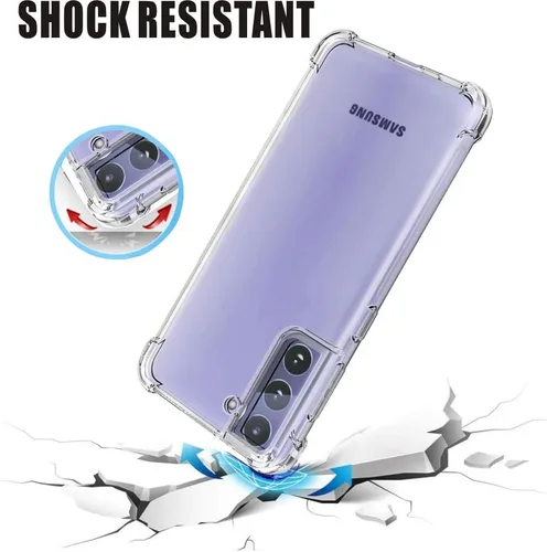 Vista 4 de Funda transparente para Samsung Galaxy S21 Plus (S30 Plus) 5G, funda protectora de TPU flexible a prueba de golpes, protección contra caídas