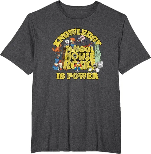 Vista 17 de Camiseta vintage con logo de Schoolhouse Rock "Knowledge is Power" de la serie de TV Azul Marino