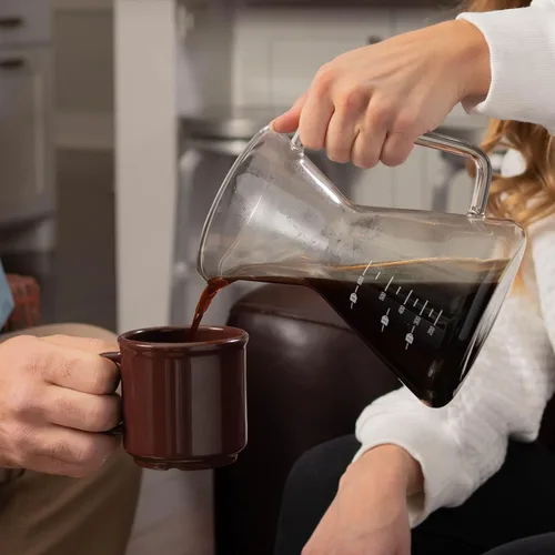 Vista 5 de London Sip - Cafetera de vidrio para verter sobre café con filtro de acero inoxidable reutilizable, mango ergonómico y boquilla fácil de verter, 4