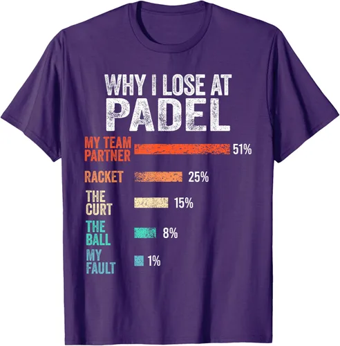 Vista 25 de Why I Lose at Padel Funny Game Padel Hombres Mujeres Camiseta de Padel