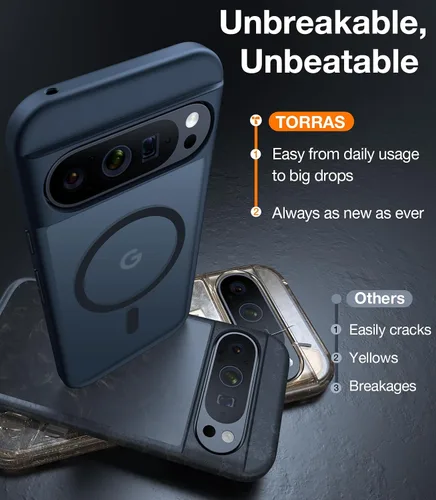 Vista 7 de TORRAS Funda magnética mejorada a prueba de golpes para Google Pixel 9 Pro y funda Pixel 9, [compatible con MagSafe]