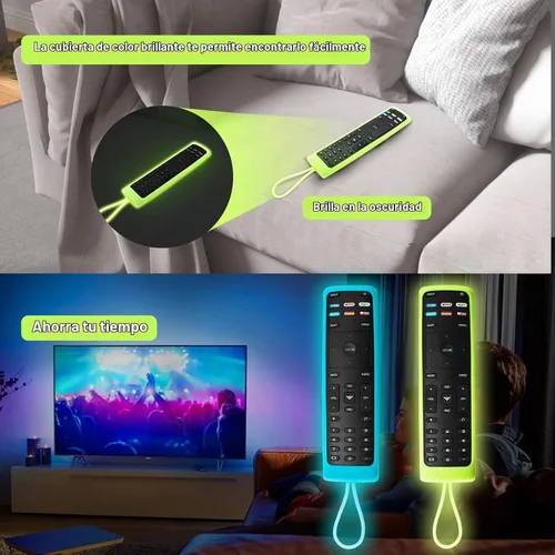 Vista 5 de Paquete de 2 fundas para control remoto Vizio, compatible con Vizio Remote Case XRT136 / XRT140 Series Universal Smart TV Control Funda de silicona