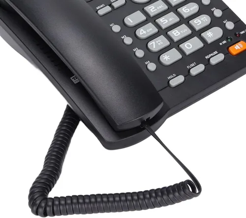 Vista 9 de Teléfono fijo con cable con pantalla LCD, identificación de llamadas, función de silencio, redireccionamiento de escritorio, teléfonos con cable