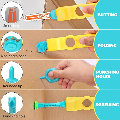 Vista 7 de Herramientas de cartón para niños, cortador seguro STEM Kit de construcción