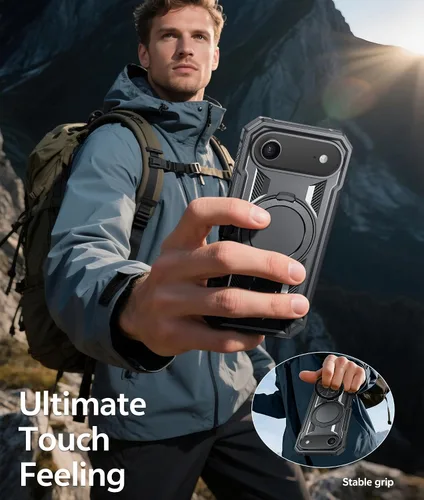 Vista 7 de FNTCASE Funda para iPhone Air Phone Case: Compatible con MagSafe Protector de pantalla integrado Soporte con grado militar a prueba de caídas