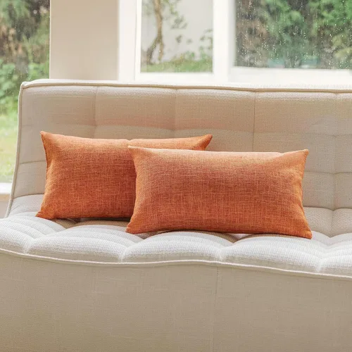Vista 43 de Home Brilliant Fundas de Almohada de Lino con Forro para Cojines Decorativos de Otoño de Arpillera, Juego de 2, 16 x 16 pulgadas, Negro