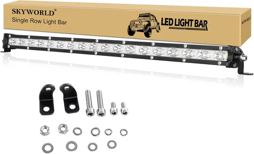 Vista 10 de SKYWORLD 2 X 4 Pulgadas 15W Barra de Luz LED de Una Sola Fila de Bajo Perfil Ultra Delgada, Mini Foco, Luces de Conducción Todoterreno, Luces LED