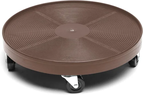 Vista 11 de Carrito de plantas rodante de 16 pulgadas con ruedas y orificio de drenaje, plataforma de plantas resistente con rueda de bloqueo, base de maceta