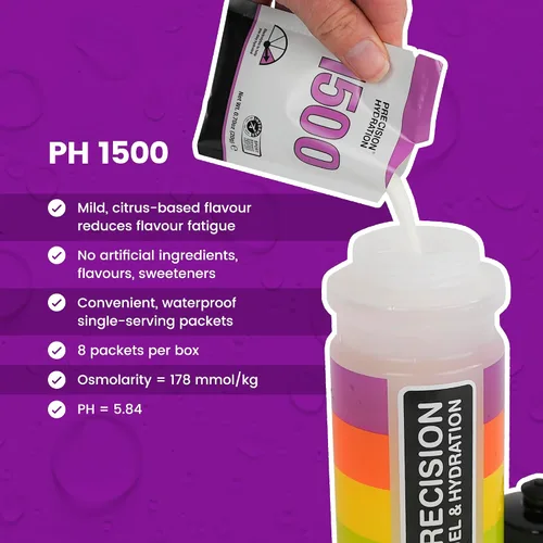 Vista 2 de Precision Hydration Polvo de electrolitos, sin ingredientes artificiales, paquetes de hidratación multifuerza, porciones individuales impermeables