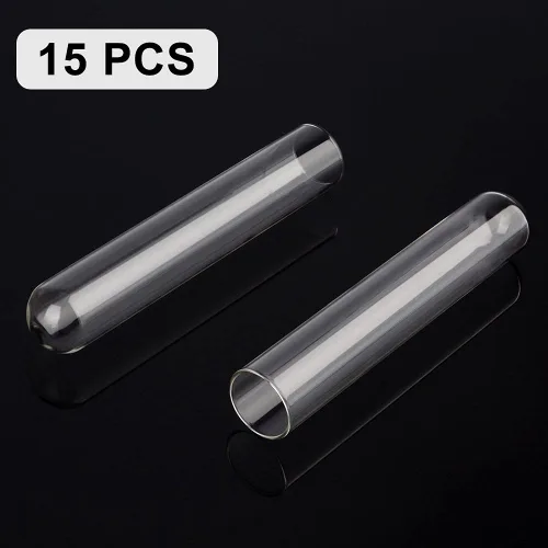 Vista 5 de Labasics Paquete de 15 tubos de ensayo de fondo redondo de vidrio borosilicato, 1.181 in de diámetro exterior x 6.496 in de longitud (paquete de 15)