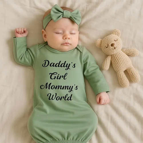 Vista 8 de Vestido de bebé recién nacido de 0 a 6 meses, vestido de dormir súper suave para recién nacido, camisón de manga larga para bebé, traje esencial