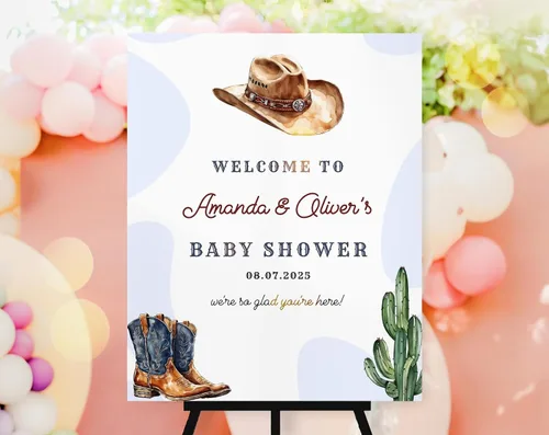 Vista 13 de Letrero de bienvenida de safari para baby shower, plantilla de cartel de baby shower, baby shower de género neutro, letrero editable de baby shower