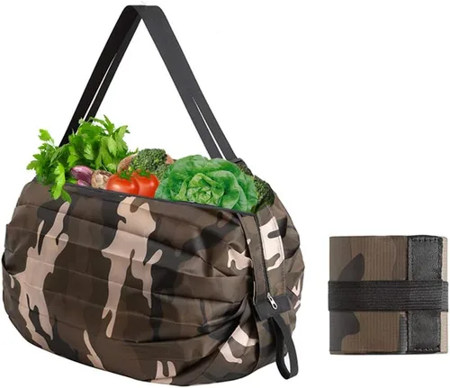 Vista 12 de Bolsas de comestibles reutilizables, bolsas de compras plegables, bolsa de gran capacidad para almacenamiento, impermeable, duradera, ecológica