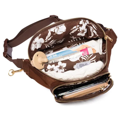 Vista 7 de Ditty Co. Bolsa de pañales pequeña - Cambiador portátil - Bolsas cruzadas para mujeres - Soporte para toallitas para bebés - Artículos esenciales