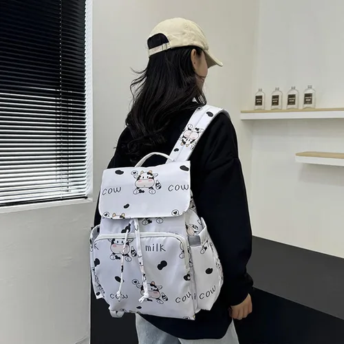 Vista 9 de Bolsa organizadora de pañales compacta con asa de fácil transporte, correa ajustable, mochila multiusos para madres ocupadas, estampado de oso