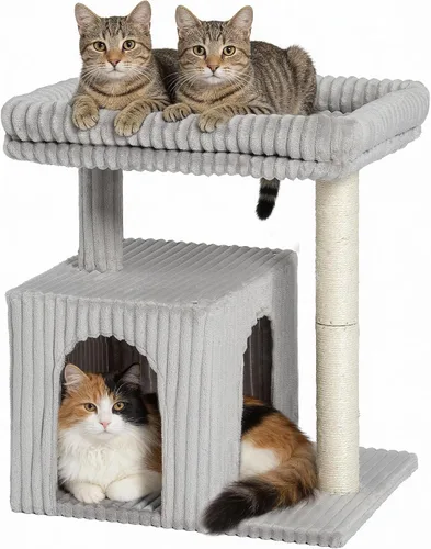 Vista 10 de Árbol para Gatos para Gatos Grandes, 20.9 * 15.7 pulgadas, Cama de Percha Grande para Gatos Adultos, Torre para Gatos de 22.8 pulgadas con Poste