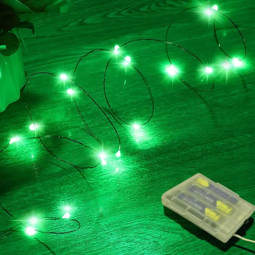 Vista 11 de RUICHEN Guirnalda de 50 luces LED de alambre de cobre de 16 pies, funciona con pilas, para Navidad, Halloween, fiestas, bodas, centros de mesa